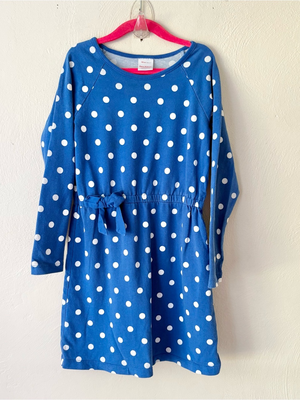 Hanna Andersson Blue White Polka Dot Dress